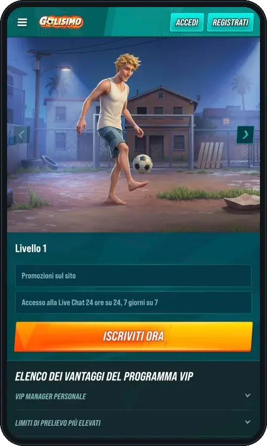 Programma VIP di Golisimo Casino su mobile